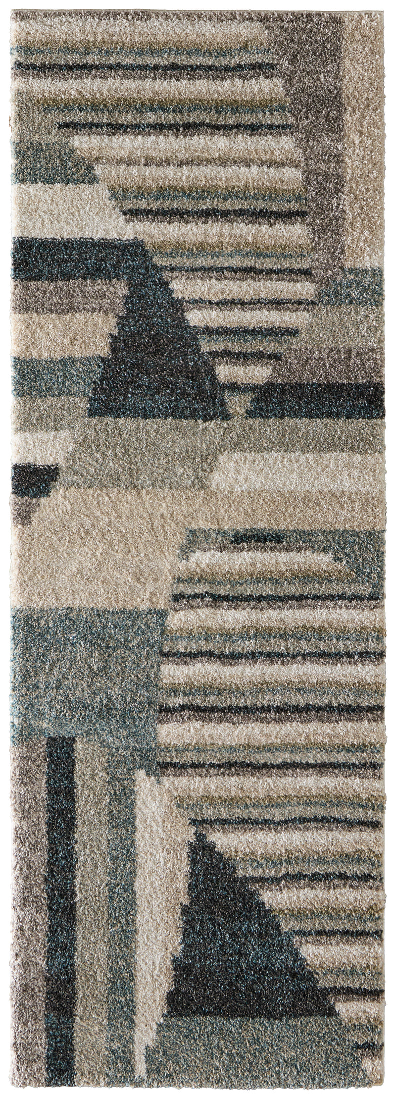Richmond Modern Abstract, Ivory/Gray/Blue