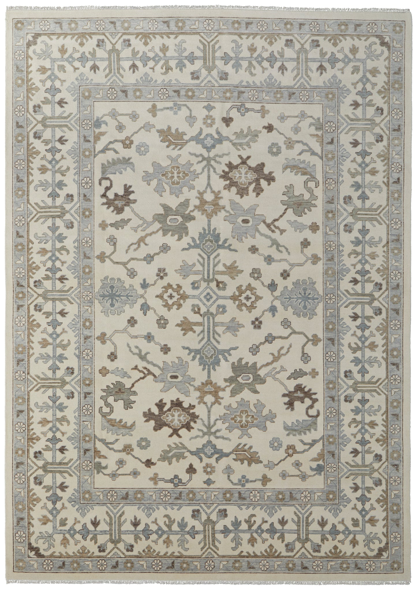 Karina Transitional Floral & Botanical, Ivory/Gray/Brown