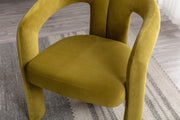 Contemporary Designed Velvet Fabric Upholstered Accent/Dining Chair /Barrel Side Chairs Kitchen Armchair for Living Room set of 2 (Olive Velvet)