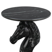 Horse Head Accent Table Animal Statue End Tables Livingroom, Black