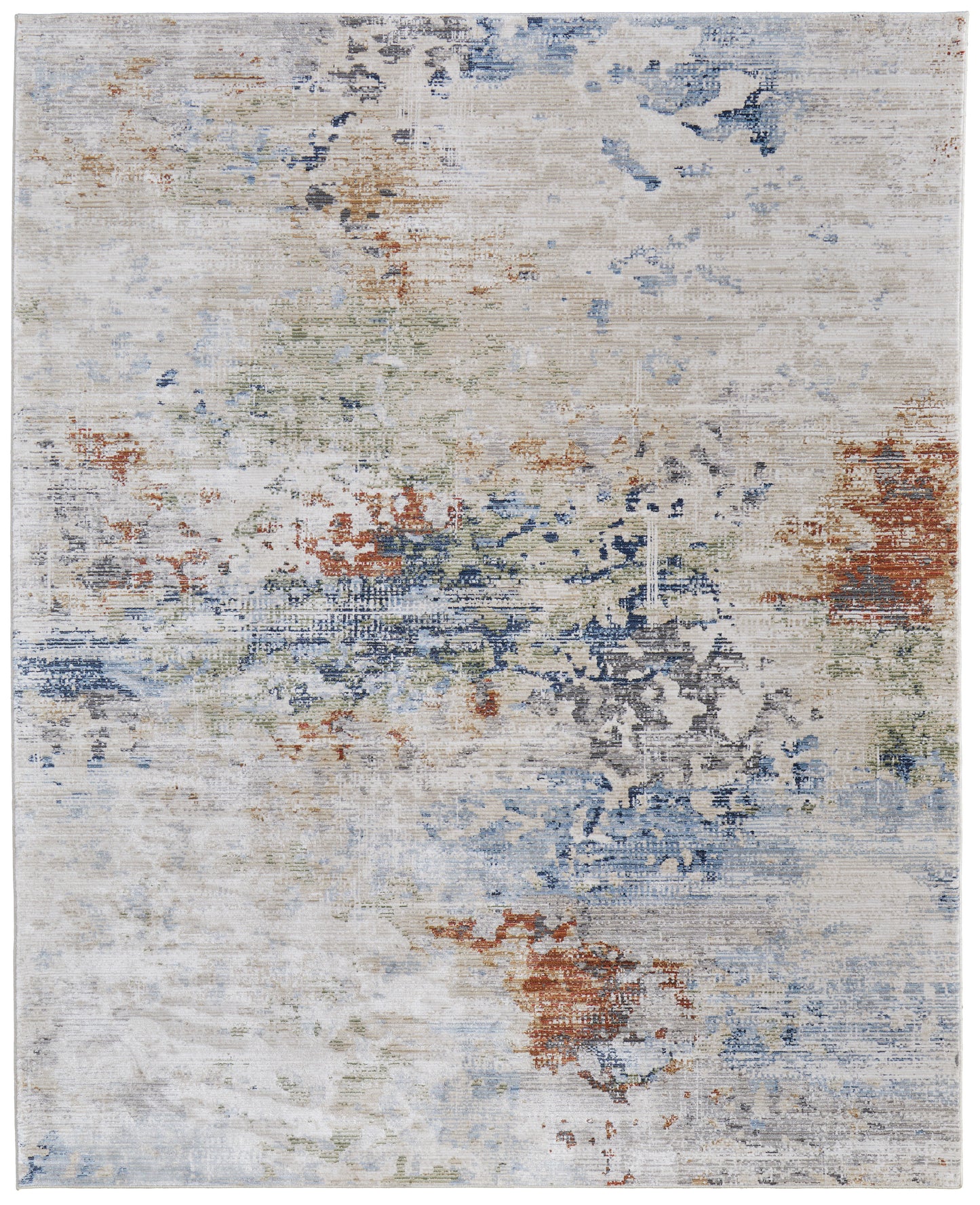 Sonora Modern Abstract, Ivory/Blue/Red