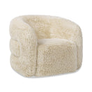 Switch Colt - Fur Swivel Upholstered Barrel Accent Arm Chair - Cream Beige 2 image