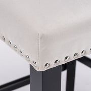Contemporary Upholstered Wing-Back Barstools With Button Tufted Decoration And Wooden Legs, And Nailhead Trim, Leisure Style Bar Chairs, Bar Stools (Set of 2)