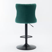 Swivel Barstools Adjusatble Seat Height, Modern Upholstered Bar Stools With Backs Comfortable Tufted For Home Pub And Kitchen Island (Set of 2)