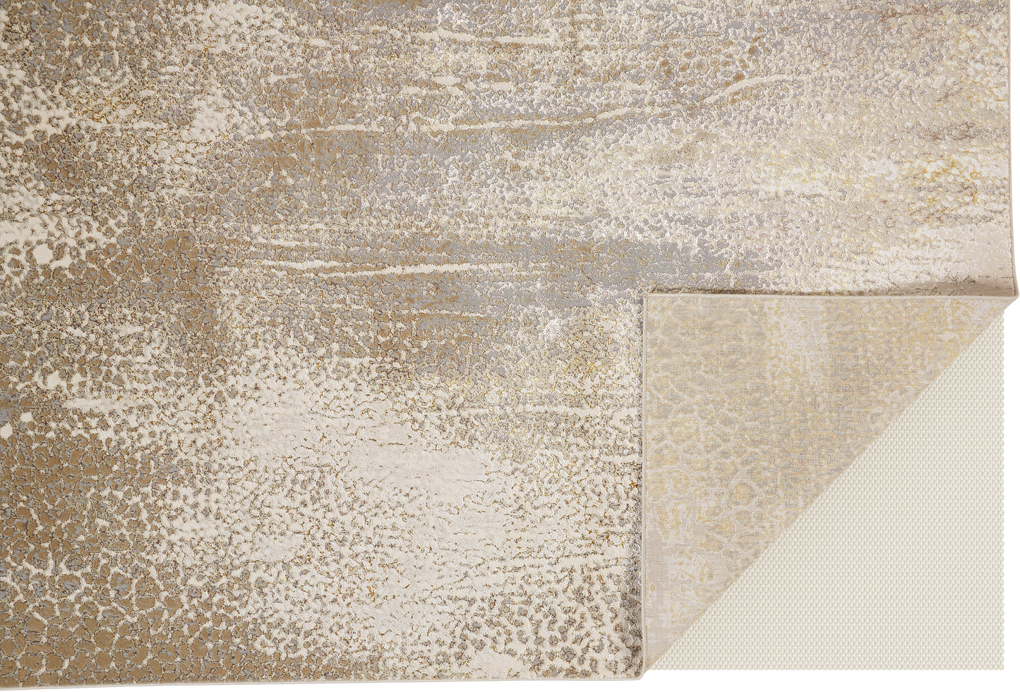 Aura Modern Abstract, Ivory/Gray/Gold