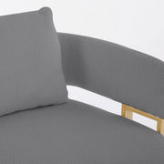 TS Modern Decorative Chair with Gold Metal Legs, Grey Teddy Fleece Upholstered Side Chair for Living Room, Dressing Area, Office, No Wheels, Combo Set