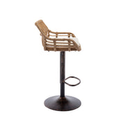 Modern Swivel Bar Stools Adjustable Counter Chairs With Footrest (Set of 2)