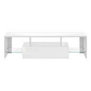 TV Stand, Console, Media Entertainment Center, Storage Cabinet, Glossy Contemporary & Modern - White