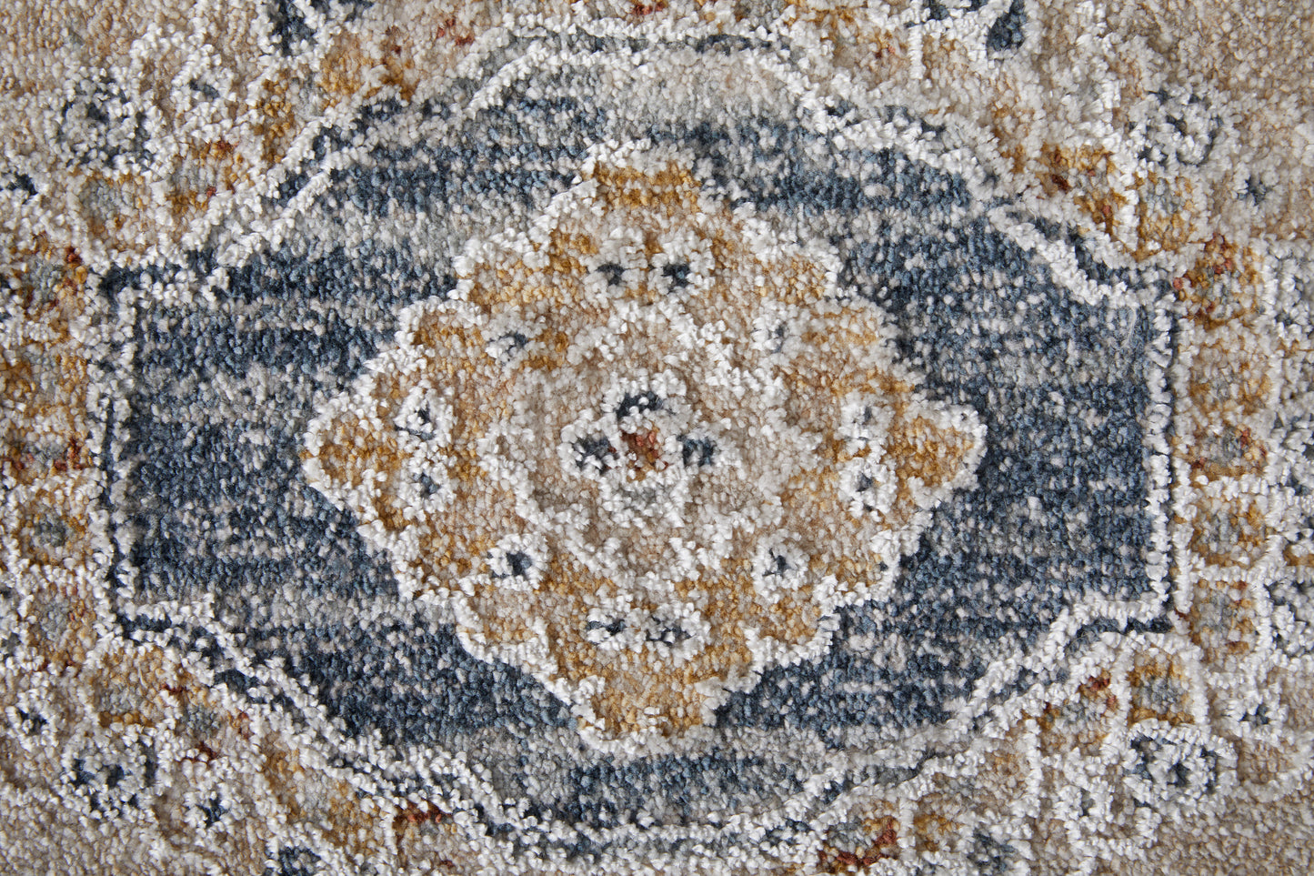 Pasha Transitional Medallion, Ivory/Taupe/Blue