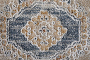 Pasha Transitional Medallion, Ivory/Taupe/Blue
