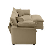 Modern Oversized Modular Cushion Sofa With Ottoman, Low Back, Deep Seating Sofa Set