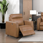 Modern Brown Power Recliner Sofa Set 3pc Sofa Loveseat Chair USB Ports Zero Wall Reclining Design Faux Leather Upholstery Furniture