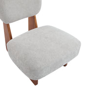 [Set of 2] Modern Grey Lounge Chair with Polyester Upholstery, Sturdy Wood Base With Walnut Finish, Minimalist and Stylish Accent Seating for Living Room, Bedroom, or Office