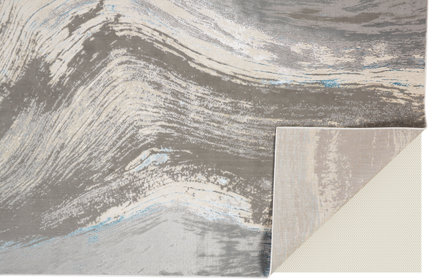 Azure Modern Abstract, Gray/Ivory/Blue