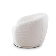 Swivel Accent Chair, Boucle Fabric Upholstered Barrel Chair, Single Sofa Single Armchair for Living Room