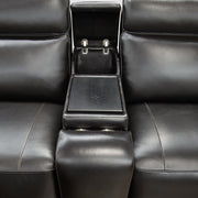 Summit Triple-Power 7-Piece Reclining Sectional with Modern  Sound and Two Consoles