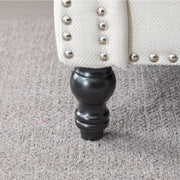 Rolled Arm Sofa With Nailhead Trim With Wooden Legs
