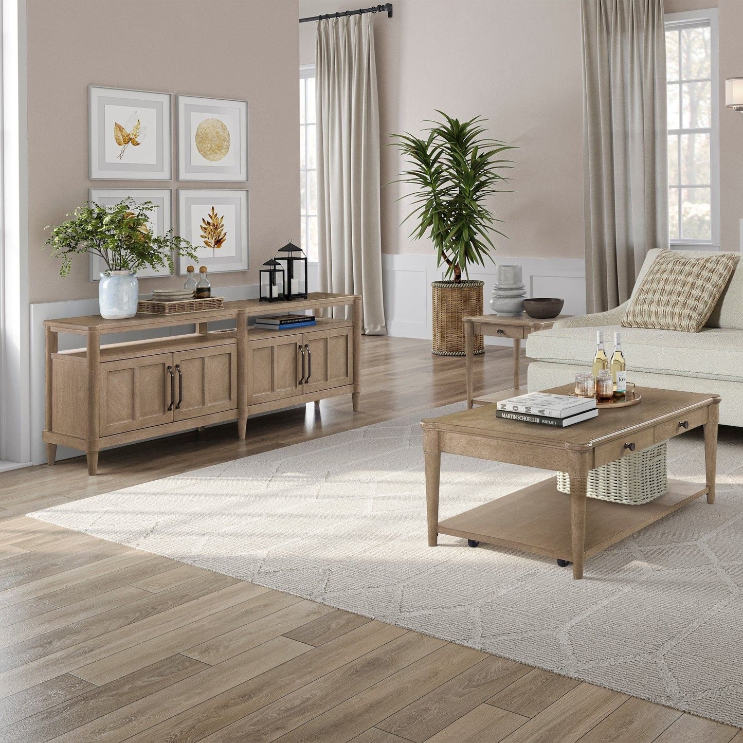 Entertainment Console With Storage - Sand