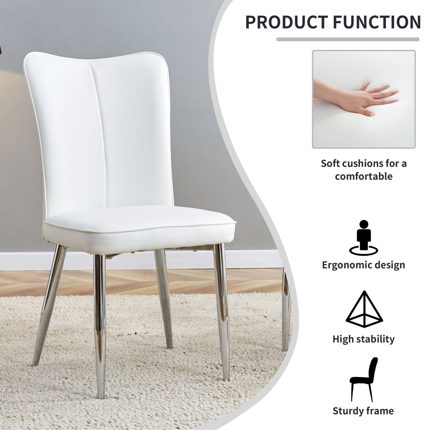 Modern Minimalist Dining Chairs With Metal Legs