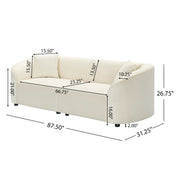 Curved Contemporary Sofa in Off-White: Plush Seating, Streamlined Design, and Durable Frame – Ideal for Stylish Living Spaces