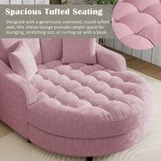 Modern Chaise Lounge Upholstered Sofa Couch With Tufted Seat And Detachable Pillows For Living Room