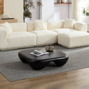 Modern Coffee Table Faux Travertine Textured for Livingroom/Office