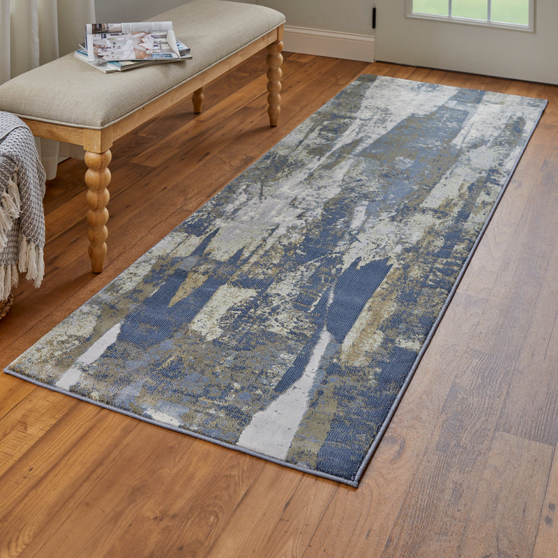 Clio Modern Abstract, Blue/Gray/Tan