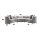 Switch Ivria - Boucle Sectional Sofa With 9 Pillows - Gray 2 image