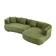 110.63 inch Curved Sofa,4-Seat Modular Curved Green Sofa with 4 Free Pillows, Modern Sectional Sofa,Upholstered Comfy Couch for Living Room,Office