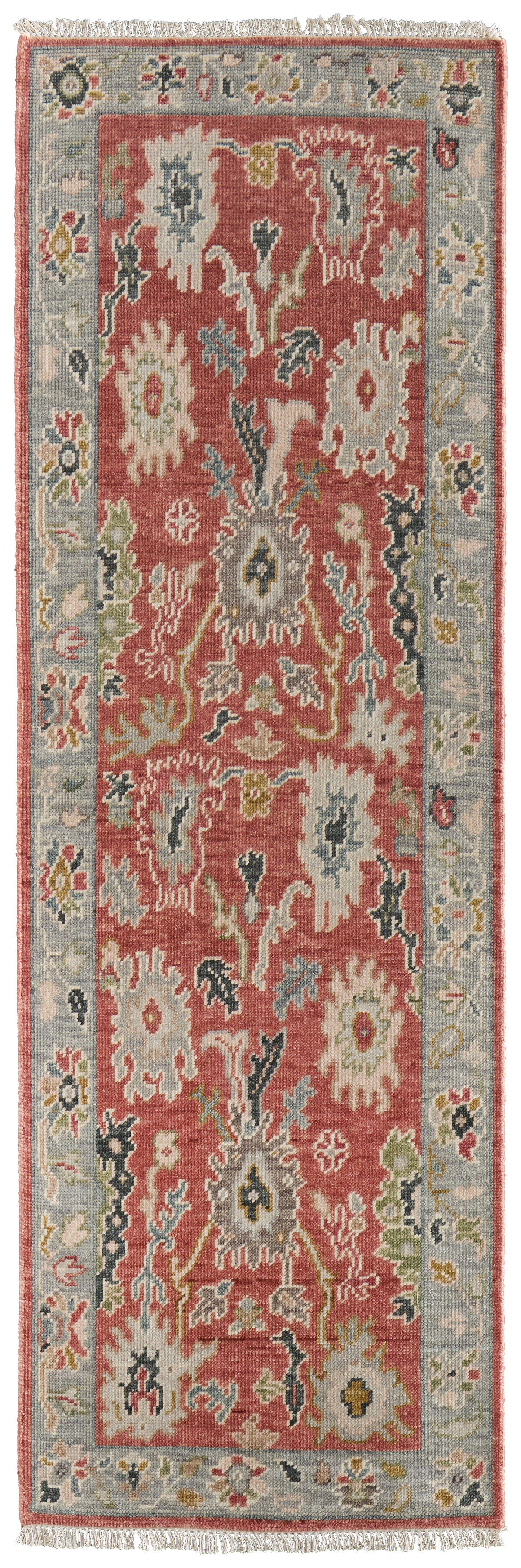 Karina Transitional Floral & Botanical, Red/Gray/Ivory