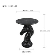 Horse Head Accent Table Animal Statue End Tables Livingroom, Black