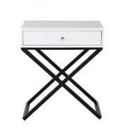 Koda - End Side Table Nightstand, Drawer And Cross Base