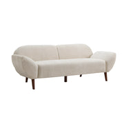 Cloud Haven 83.75 in. Curved 3 Seater Modern Upholstered Chenille Sofa,Beige
