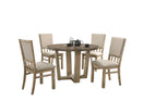 Switch Brutus - 5 Piece Wide Round Dining Table With Wheat Colored Chairs (Set of 5) - Vintage Walnut 3 image