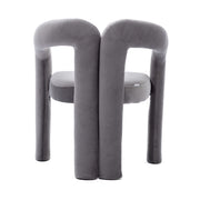 Contemporary Designed Velvet Fabric Upholstered Accent/Dining Chair /Barrel Side Chairs Kitchen Armchair for Living Room set of 2 (Gray Velvet)