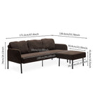 Switch Modern L Shaped 3 Seater Sofa With Ottoman, Upholstered Couch For Small Spaces 2 image