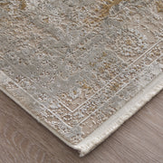 Cadiz Traditional Floral & Botanical, Ivory/Gray/Gold