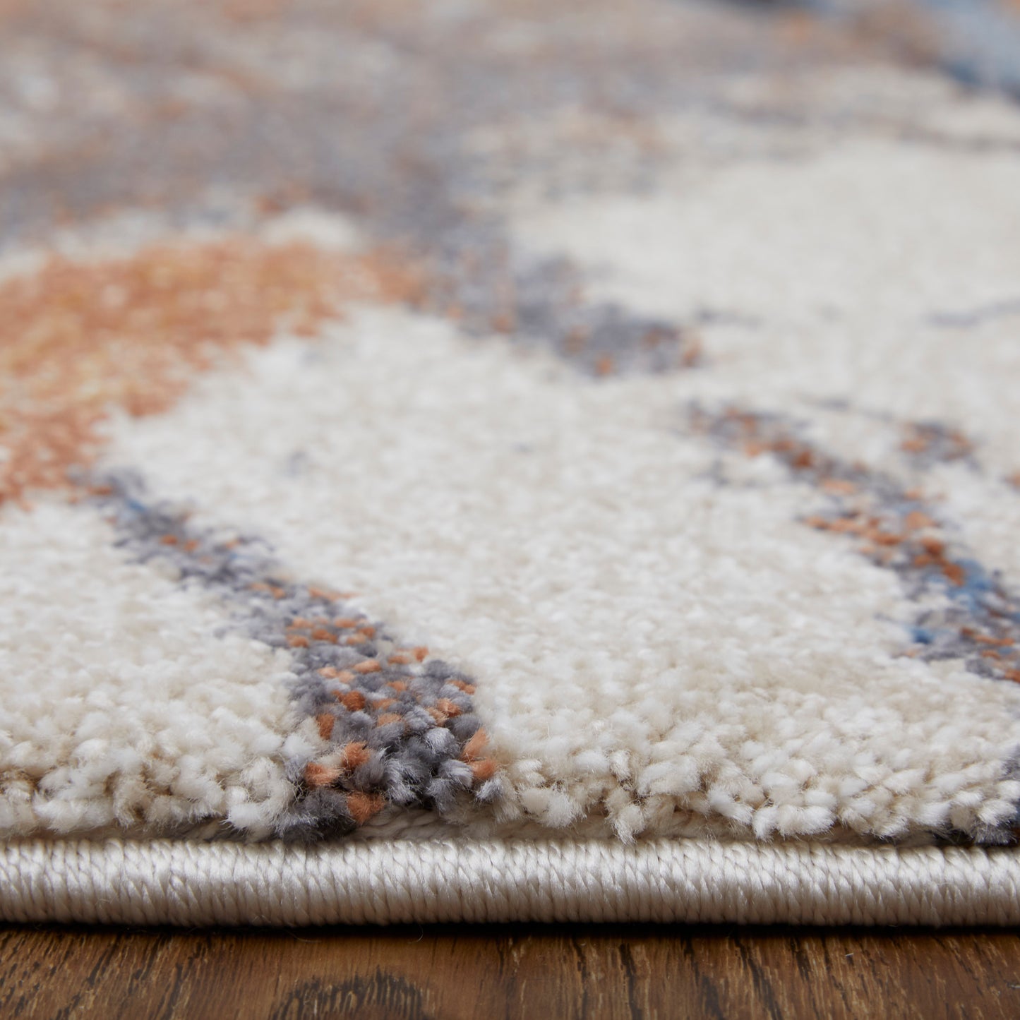 Gilmore Modern Watercolor, Blue/Orange/Gray