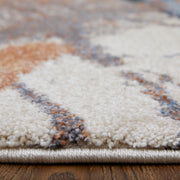Gilmore Modern Watercolor, Blue/Orange/Gray