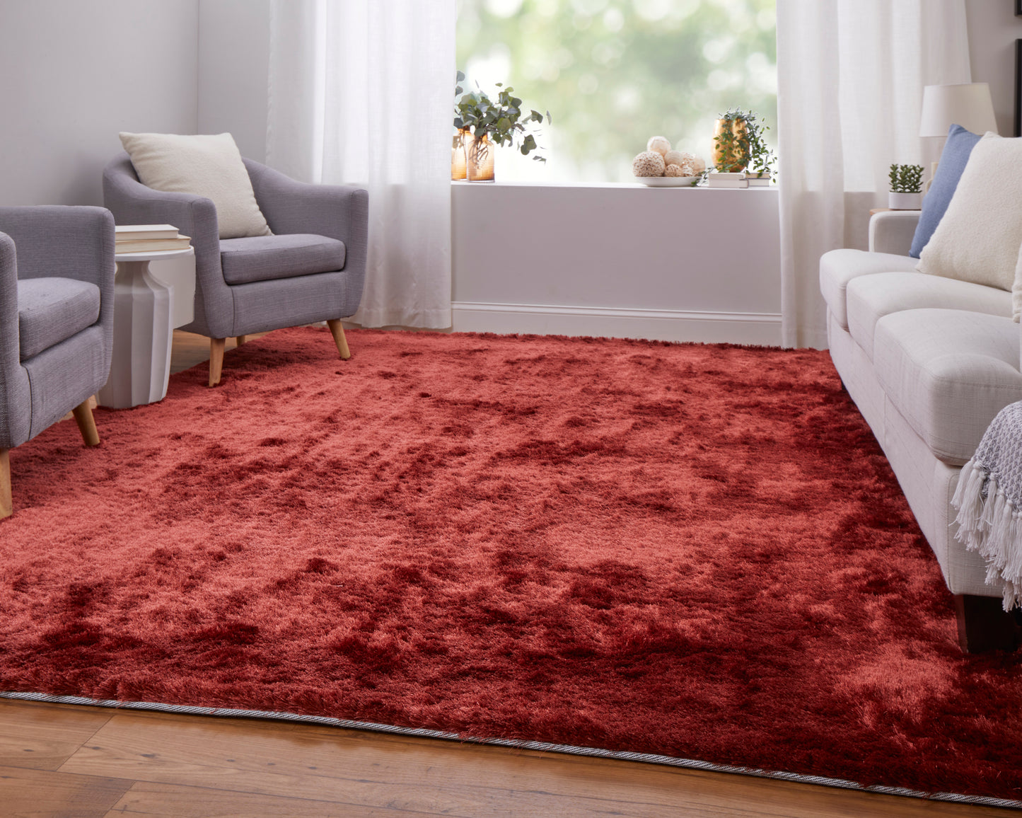 Indochine Modern Solid, Red/Orange