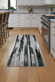 Micah Modern Abstract, Black/Silver/Gray