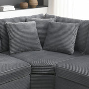 Convertible L Shaped Sectional Corner Couch With Armrest Storage Cup Holders USB Charger, Irregular Corner Oversized Comfy Modular Sofa