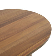 5-Piece Indoor Dining Set with Oval MDF Table and Beige PU Arm Chairs in Walnut Brown Finish