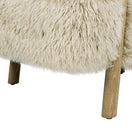 Switch Becker - Rustic Oak Sheepskin Upholstered Accent Arm Chair - Taupe Beige 3 image