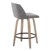 Toriano - Contemporary Fixed-Height Counter Stool & Swivel With Round Footrest (Set of 2)