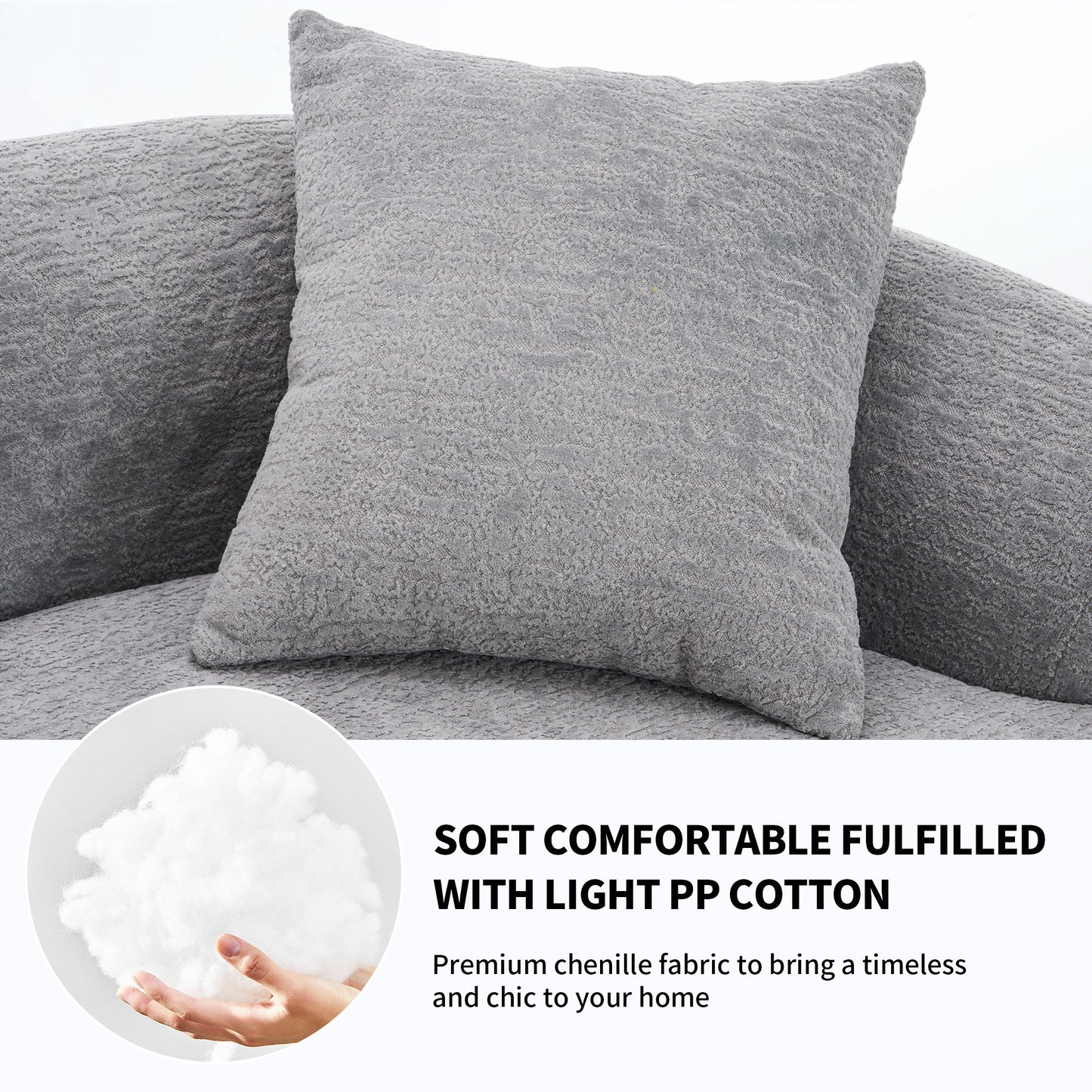 4 Seater Sofa With Fabric, 30D, 60 Hardness Full Sponge, 4 Pillow For Living Room, Home Furniture Sleeper Sectional Sofa For Apartment