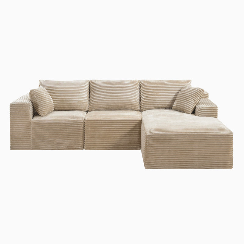 103.9'Cloud Modular Sectional Sofa Couch with L-Shape Chaise,Modern Minimalist Upholstered Couches for Living Room Bedroom,Deep Seat Corner Couch,No Assembly Required