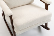 Mid Century Modern Accent Chair ,rocking chair with Wood Frame, Upholstered Living Room Chairs , Reading Armchair for Bedroom Sunroom