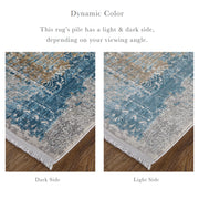 Cadiz Modern Abstract, Blue/Gray/Gold