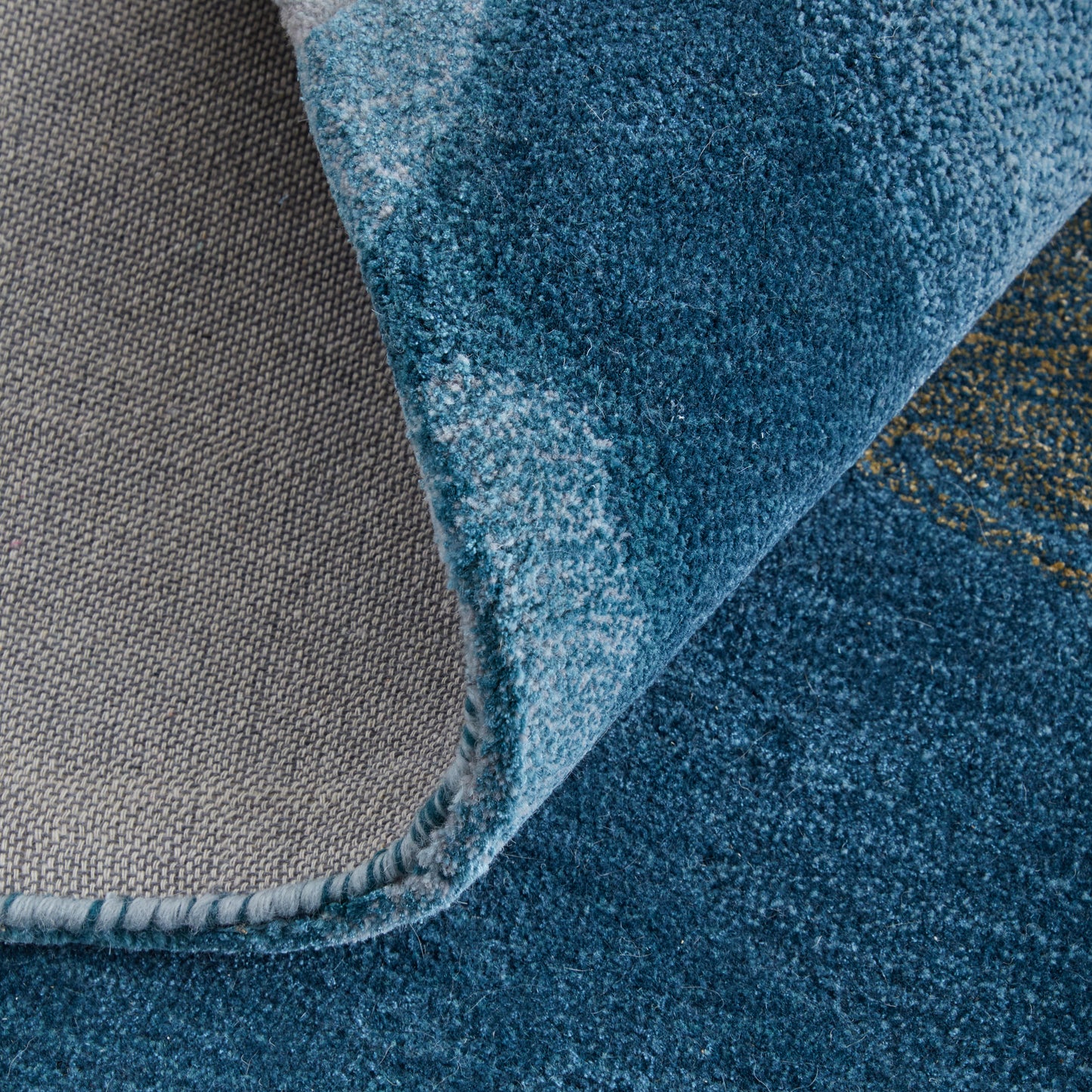 Kawai Modern Abstract, Blue/Gold/Gray